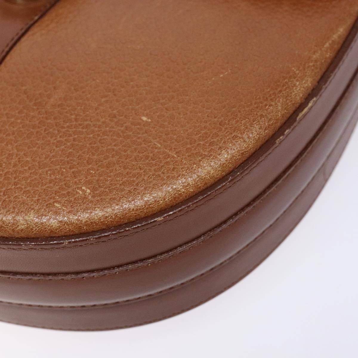 Burberrys Shoulder Bag Leather Brown Gold Auth ep9972