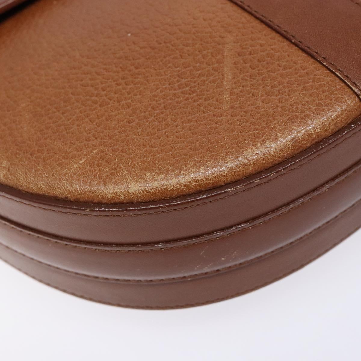 Burberrys Shoulder Bag Leather Brown Gold Auth ep9972