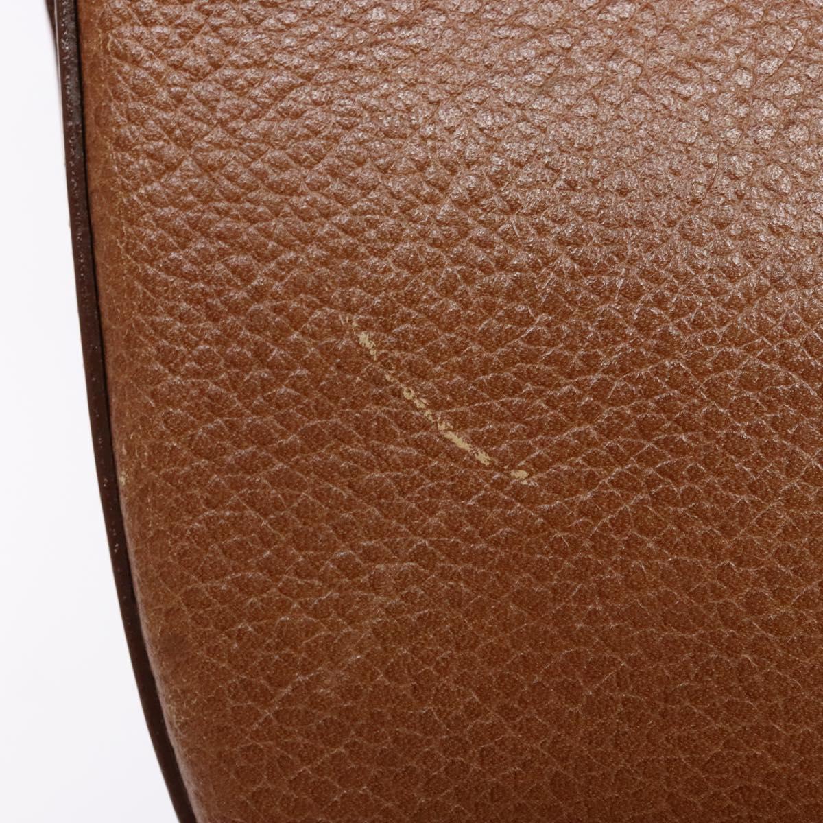 Burberrys Shoulder Bag Leather Brown Gold Auth ep9972