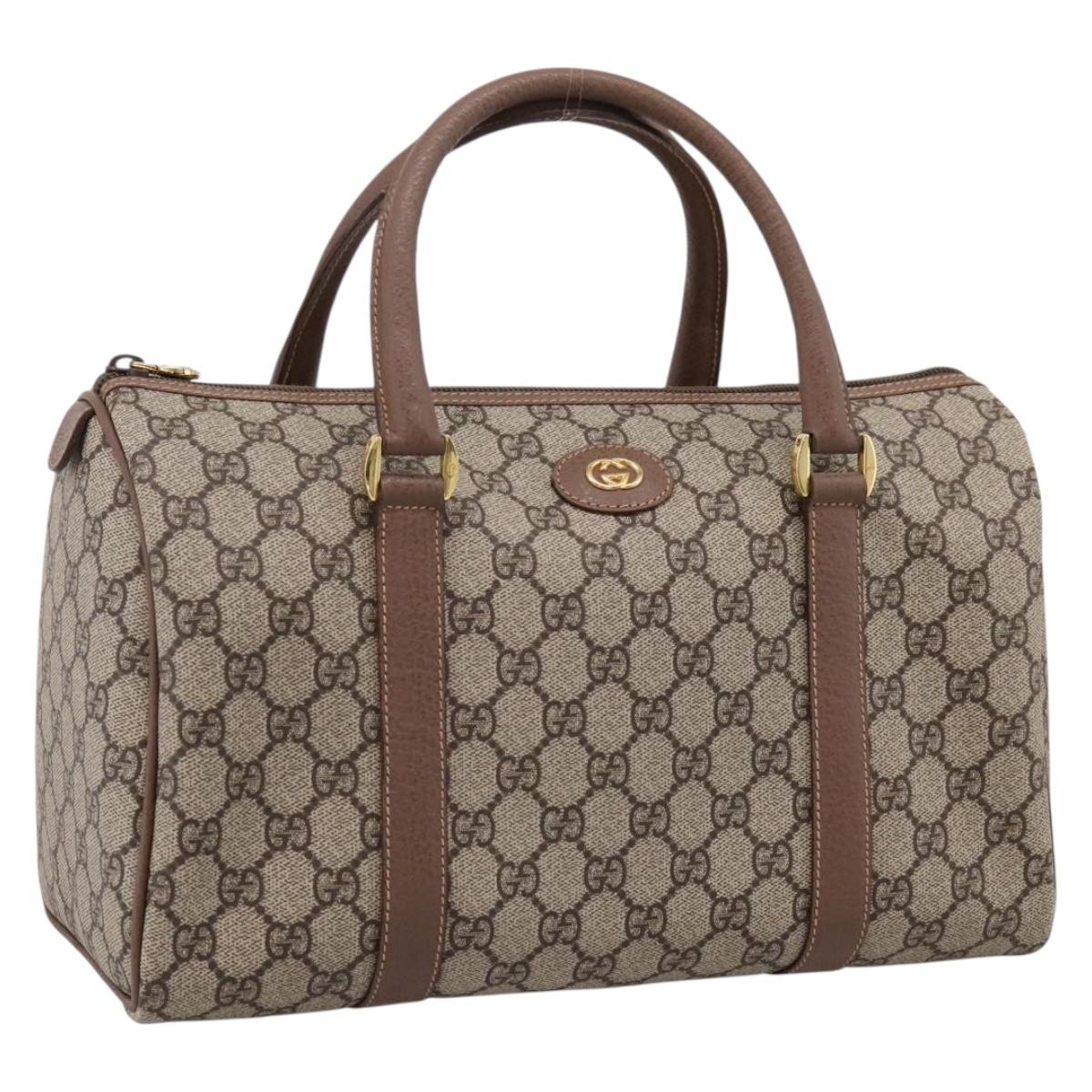 GUCCI GG Supreme Hand Bag PVC Beige Gold 001 39 6842 Auth ep9977