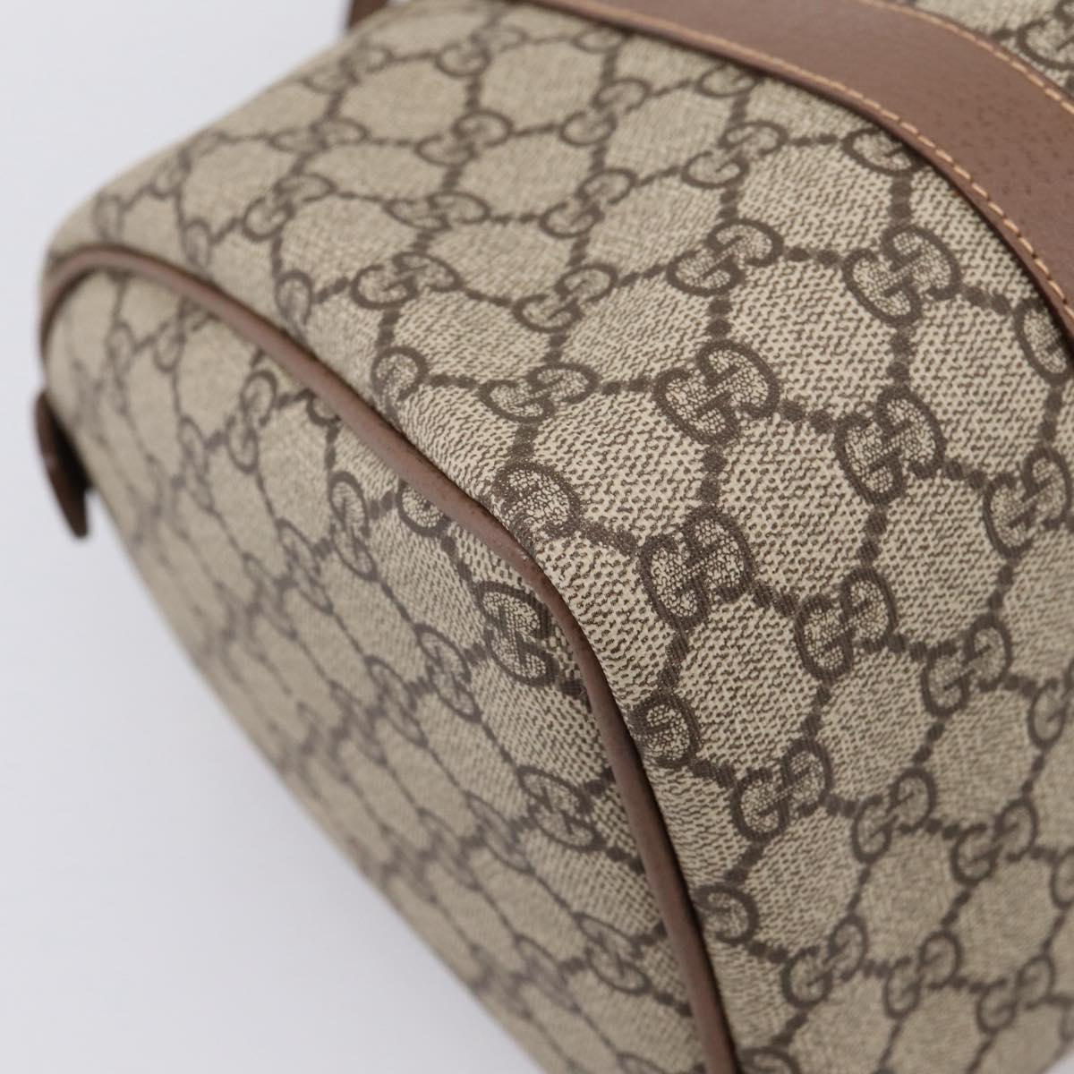 GUCCI GG Supreme Hand Bag PVC Beige Gold 001 39 6842 Auth ep9977