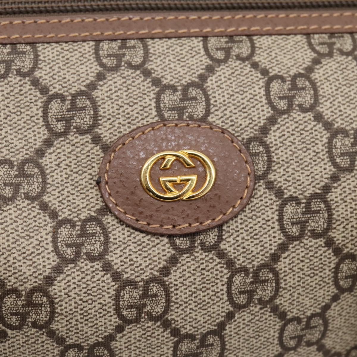 GUCCI GG Supreme Hand Bag PVC Beige Gold 001 39 6842 Auth ep9977