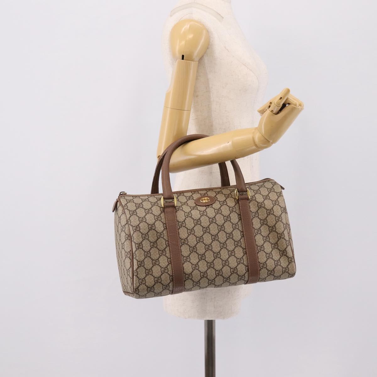 GUCCI GG Supreme Hand Bag PVC Beige Gold 001 39 6842 Auth ep9977