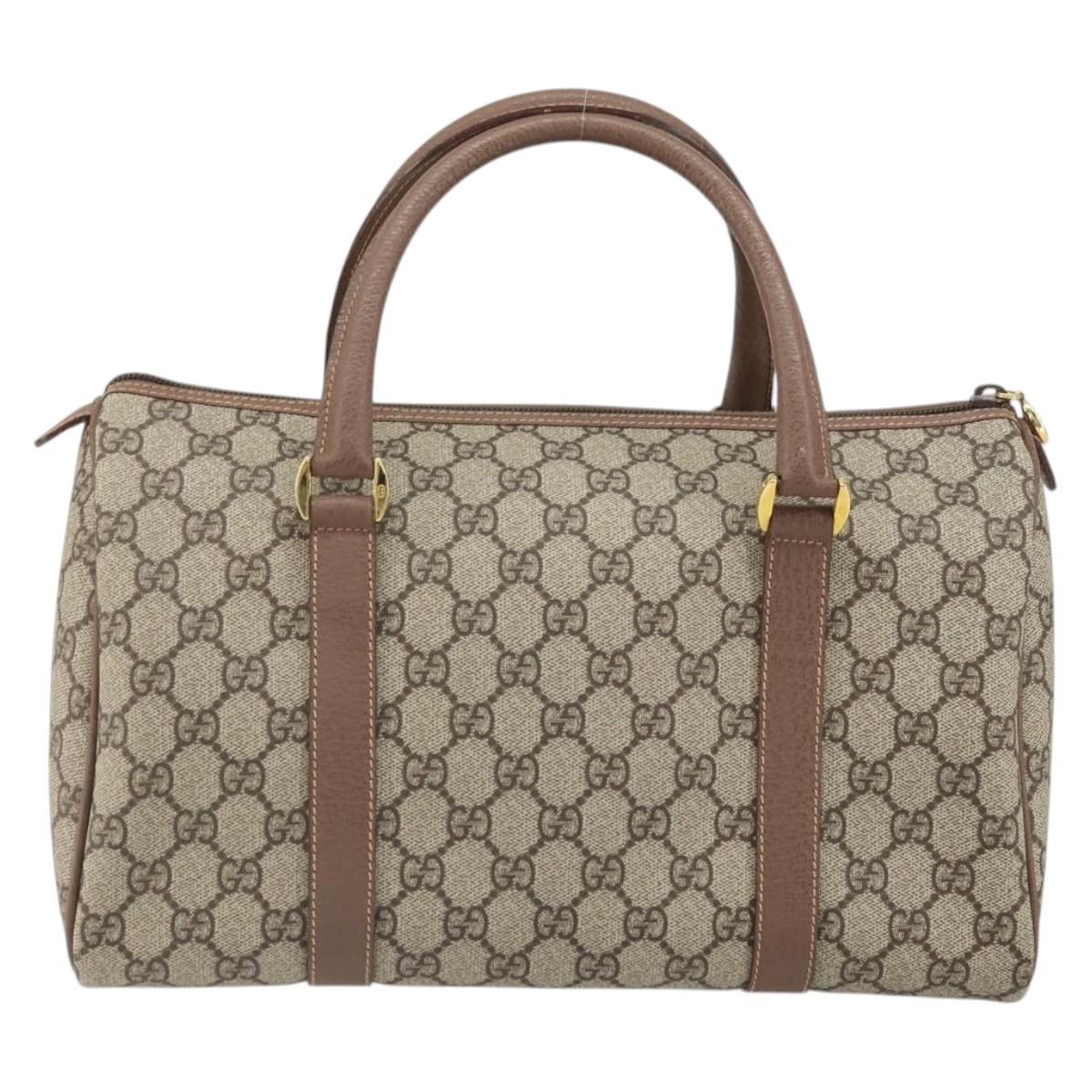 GUCCI GG Supreme Hand Bag PVC Beige Gold 001 39 6842 Auth ep9977