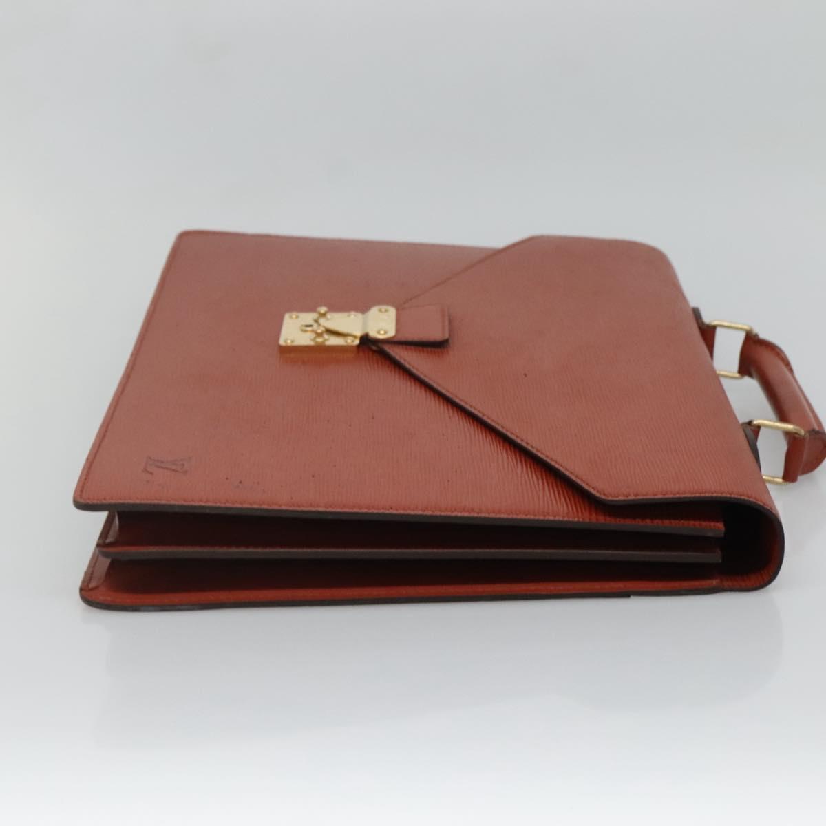 LOUIS VUITTON Epi Serviette Ambassador Business Bag Brown M54413 LV Auth ep9999