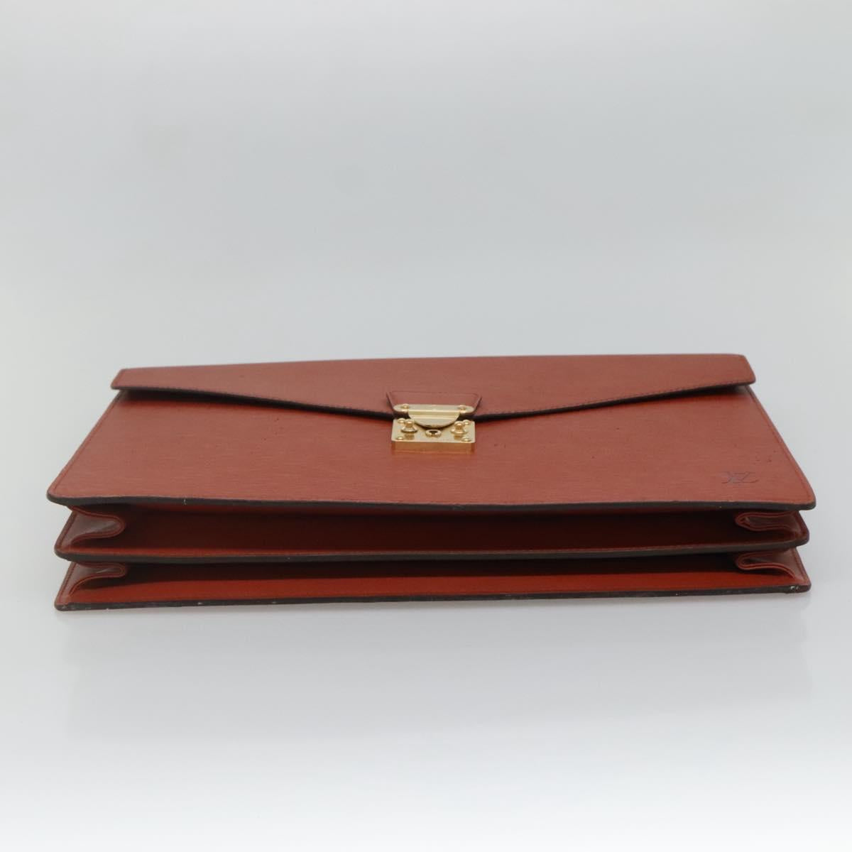 LOUIS VUITTON Epi Serviette Ambassador Business Bag Brown M54413 LV Auth ep9999