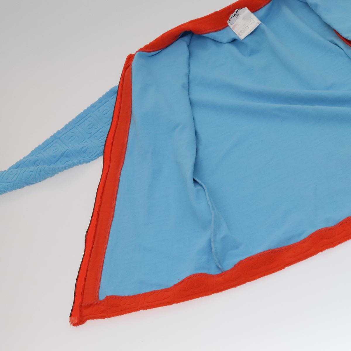 CHANEL Short Sleeve Cotton Blue CC Auth FF0787M