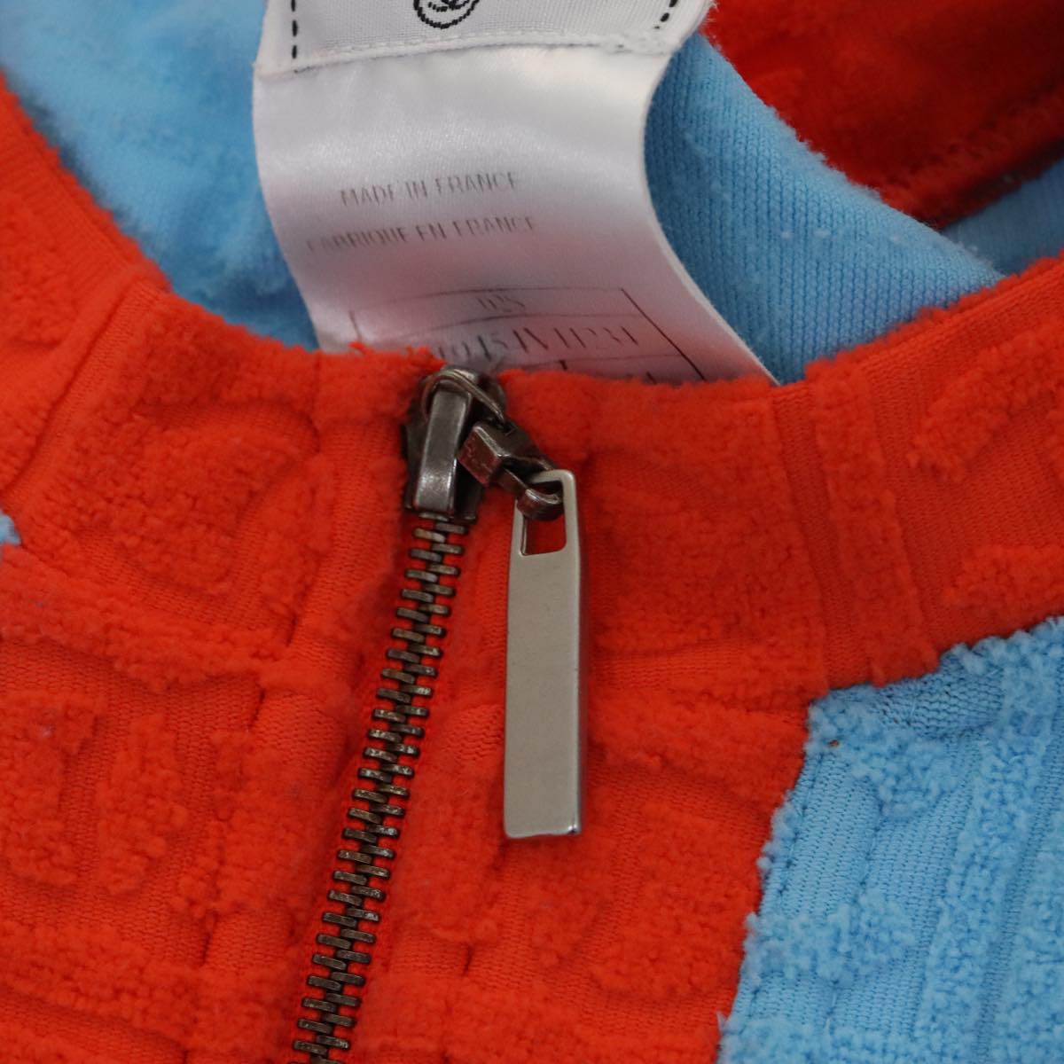 CHANEL Short Sleeve Cotton Blue CC Auth FF0787M