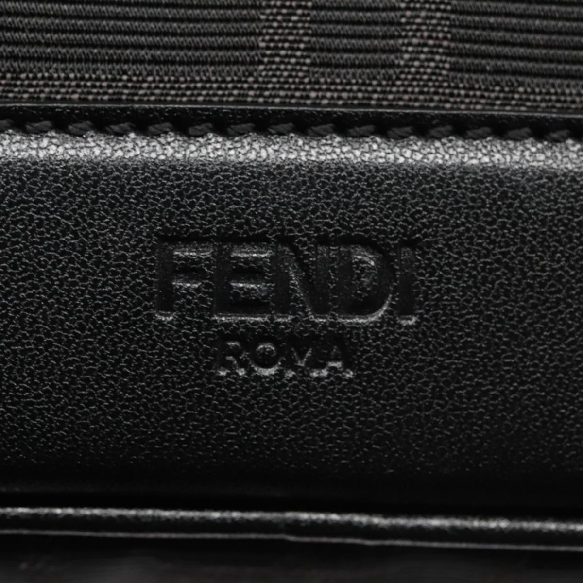 FENDI Zucca Canvas Shoulder Bag Black Auth FF3878AV
