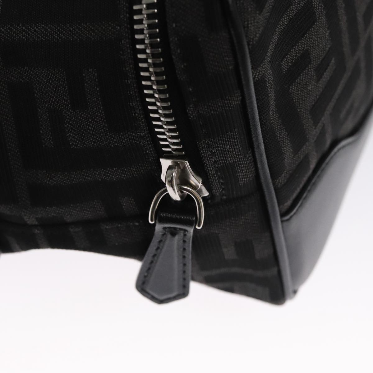 FENDI Zucca Canvas Shoulder Bag Black Auth FF3878AV