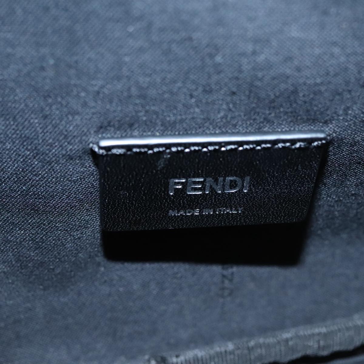 FENDI Zucca Canvas Shoulder Bag Black Auth FF3878AV