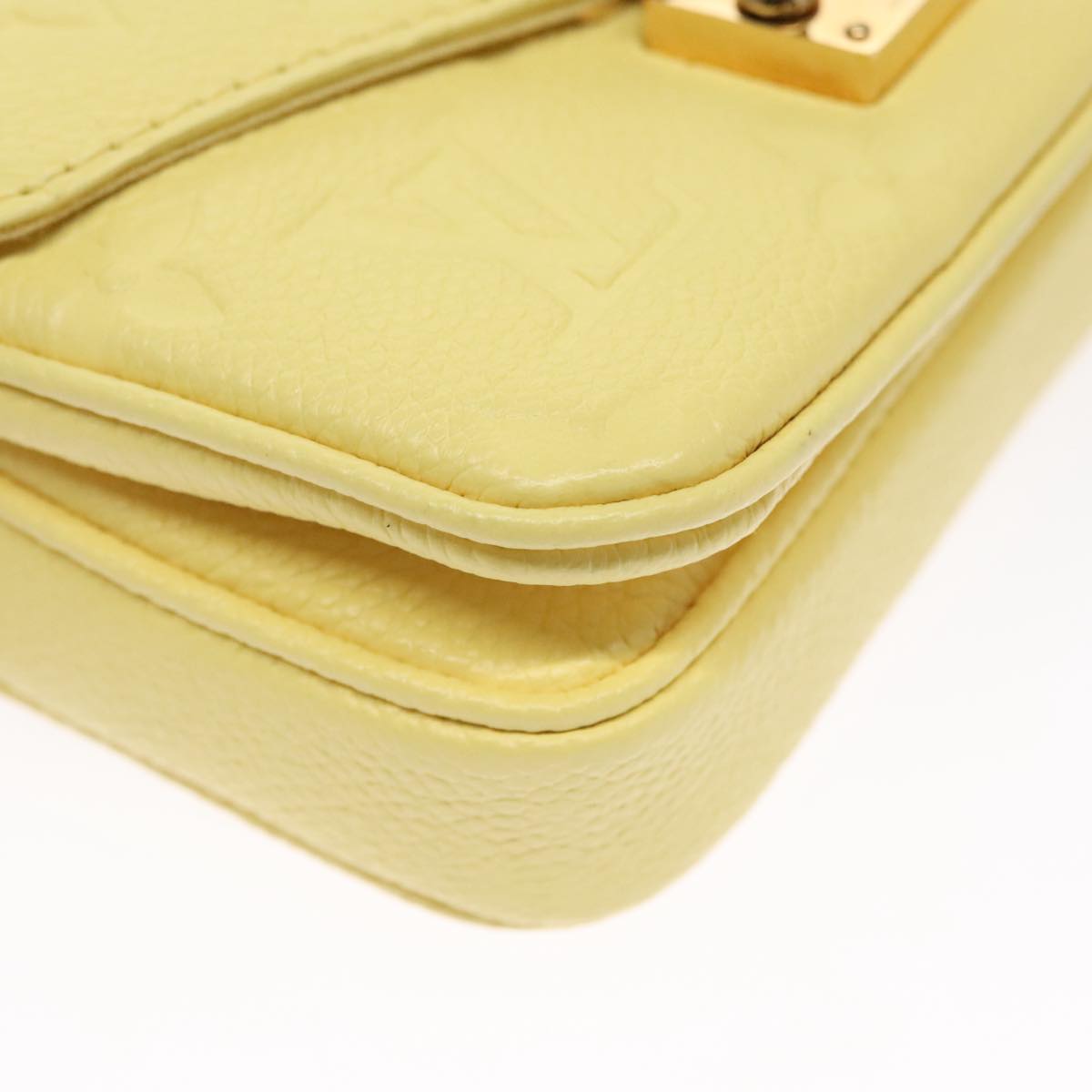 LOUIS VUITTON Monogram Empreinte Chain Micro Metis Bag Yellow LV Auth FF3954S