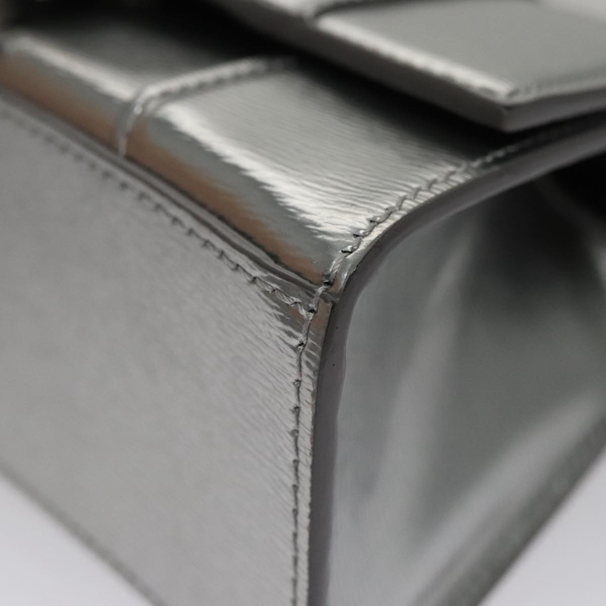 BALENCIAGA Hand Bag Leather 2way Silver Auth FF4303AM