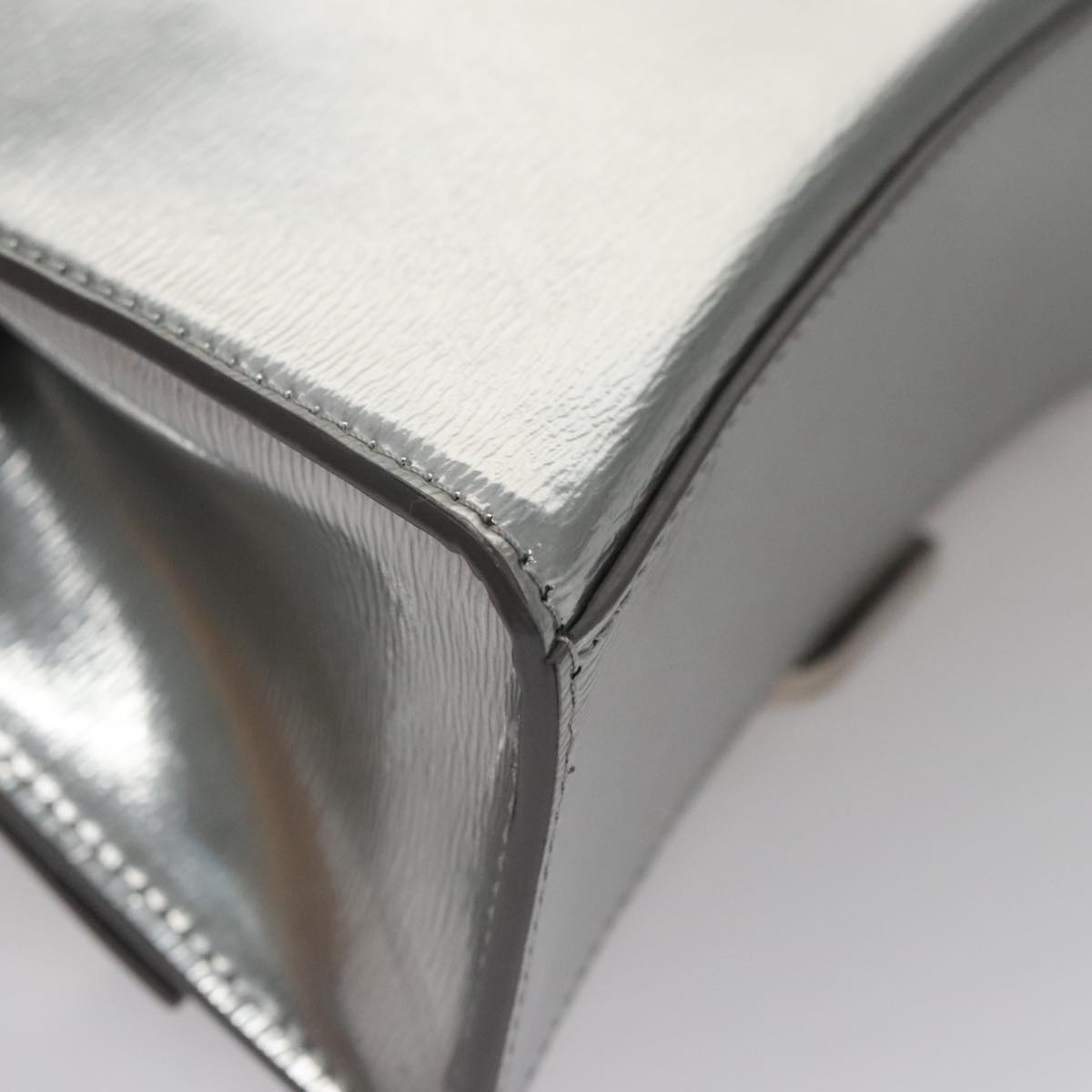 BALENCIAGA Hand Bag Leather 2way Silver Auth FF4303AM