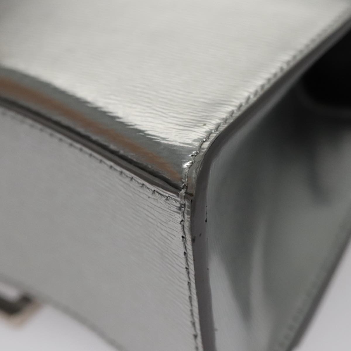 BALENCIAGA Hand Bag Leather 2way Silver Auth FF4303AM