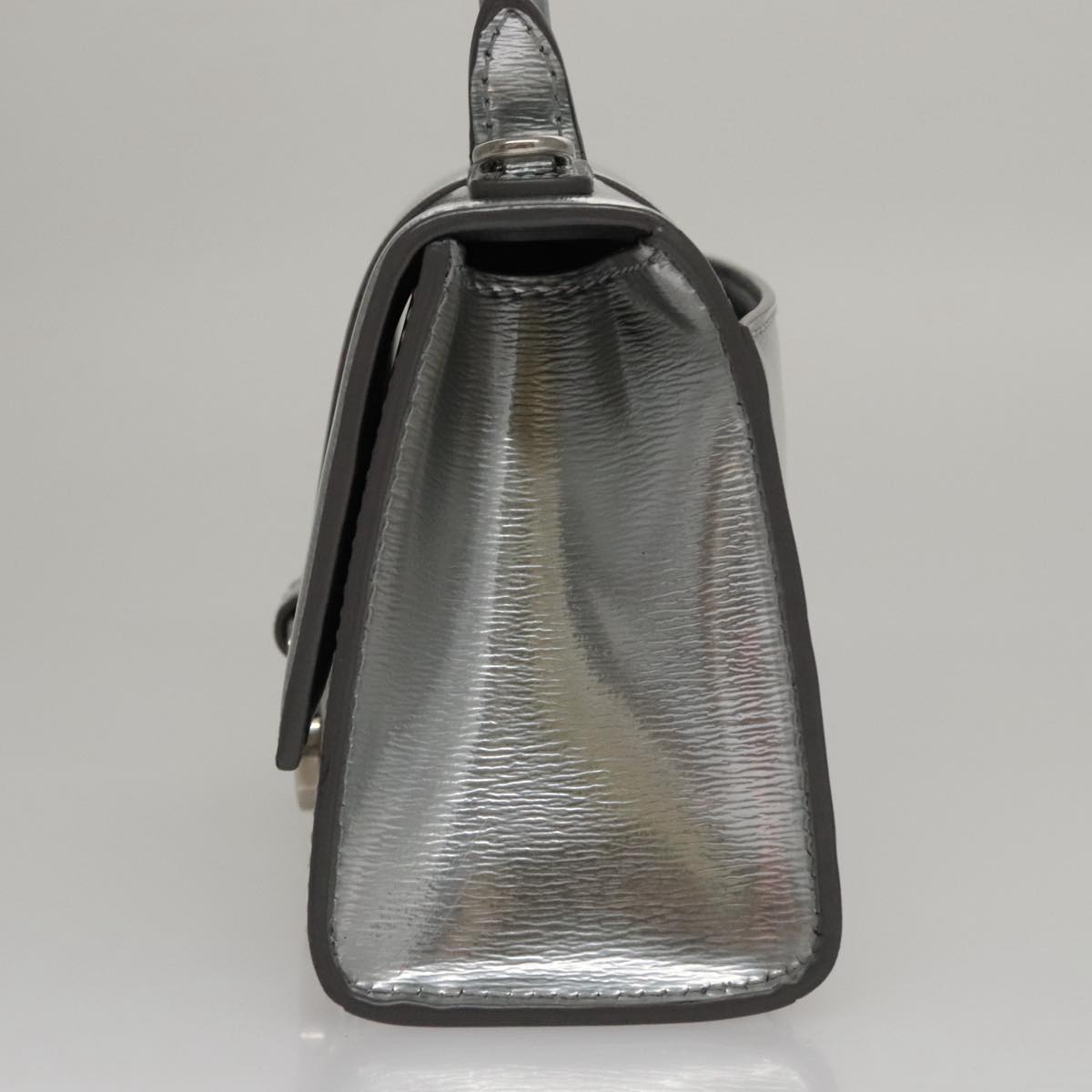 BALENCIAGA Hand Bag Leather 2way Silver Auth FF4303AM