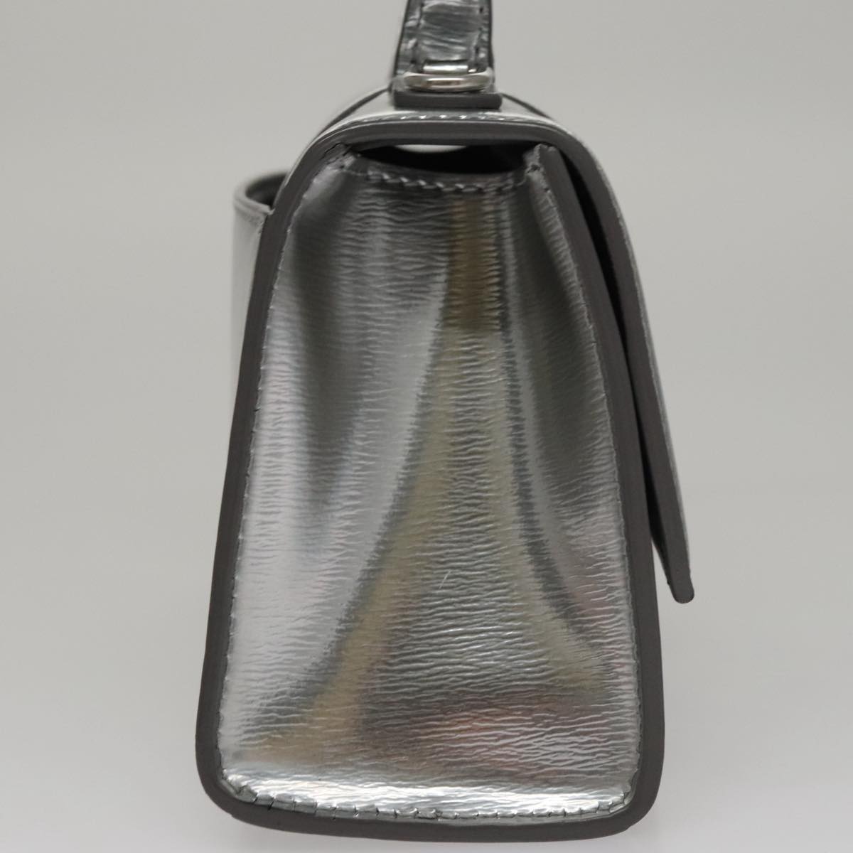 BALENCIAGA Hand Bag Leather 2way Silver Auth FF4303AM