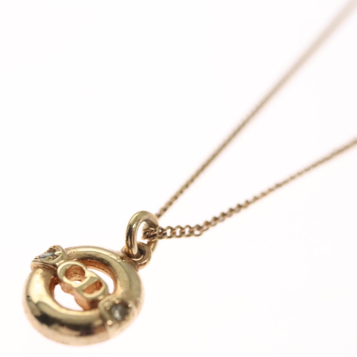 Christian Dior Necklace metal Gold Auth FF4664