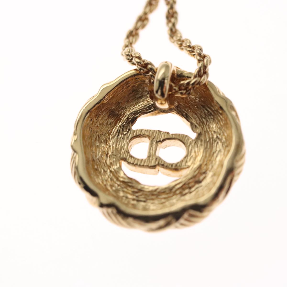 Christian Dior Necklace metal Gold Auth FF6330