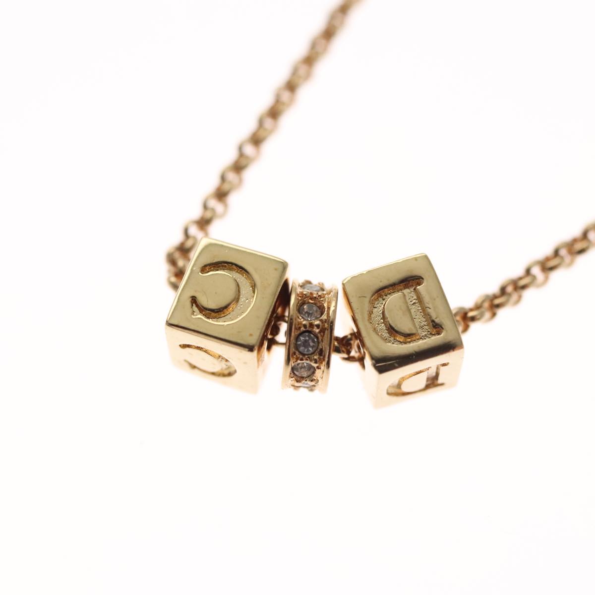 Christian Dior Necklace metal Gold Auth FF6372