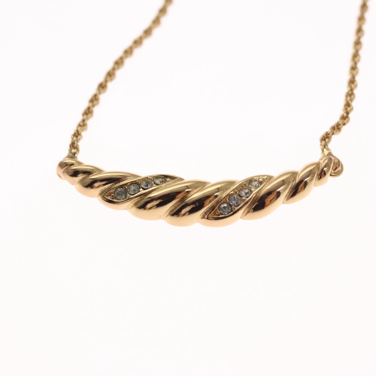 Christian Dior Necklace metal Gold Auth FF6533