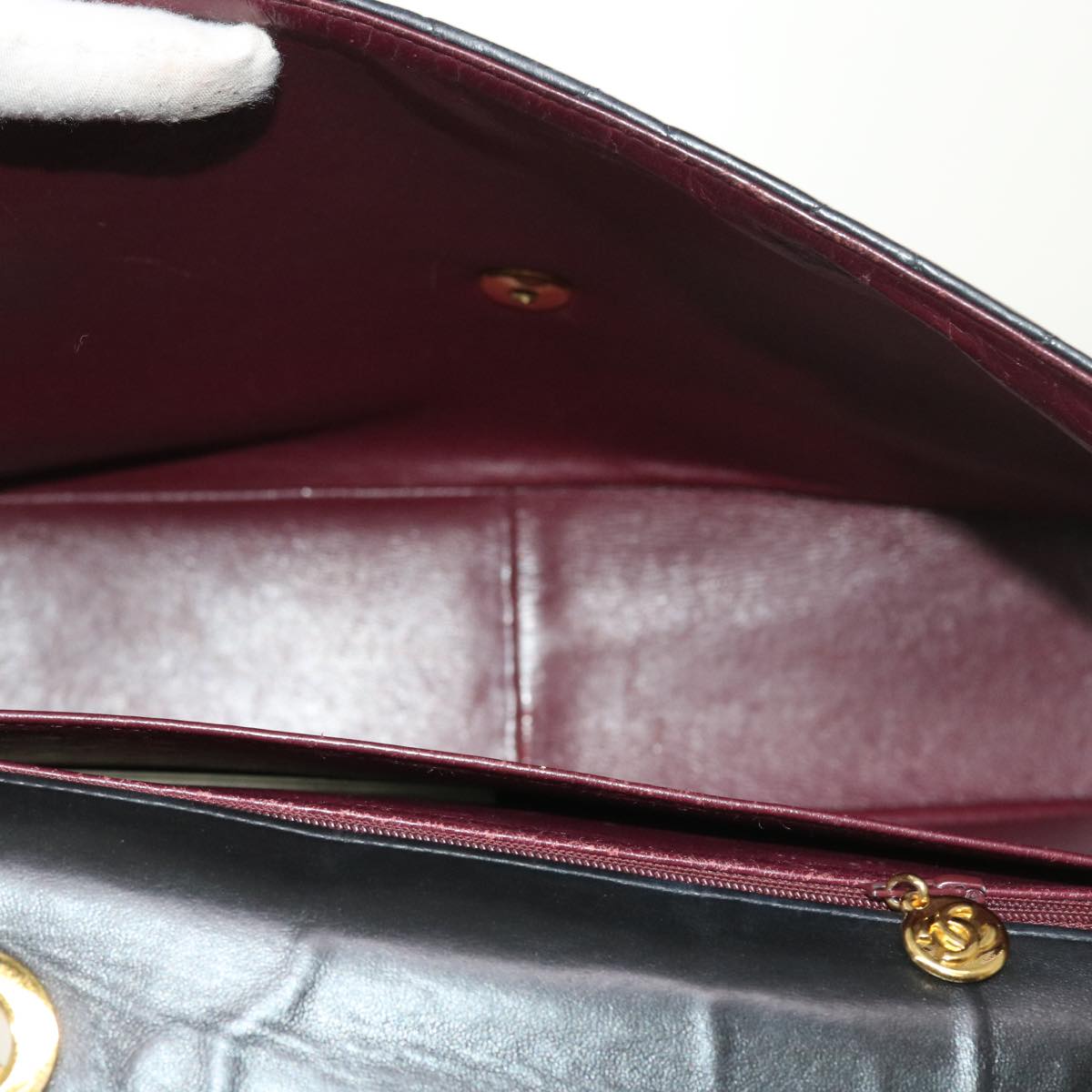 CHANEL Big Matelasse 30 Chain Shoulder Bag Leather Black CC Auth fm2835V