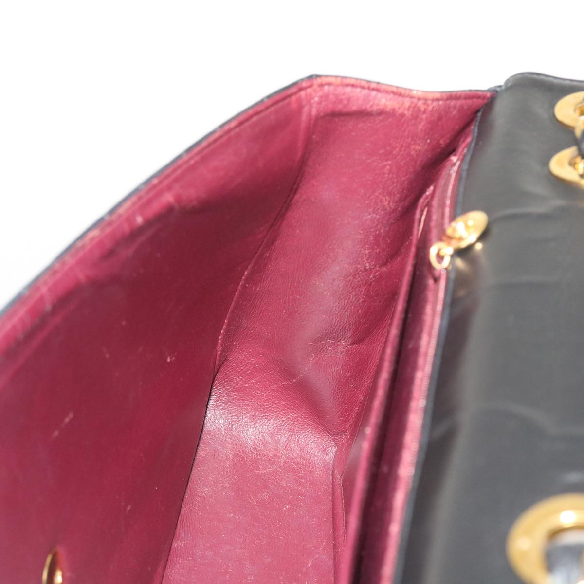 CHANEL Big Matelasse 30 Chain Shoulder Bag Leather Black CC Auth fm2835V