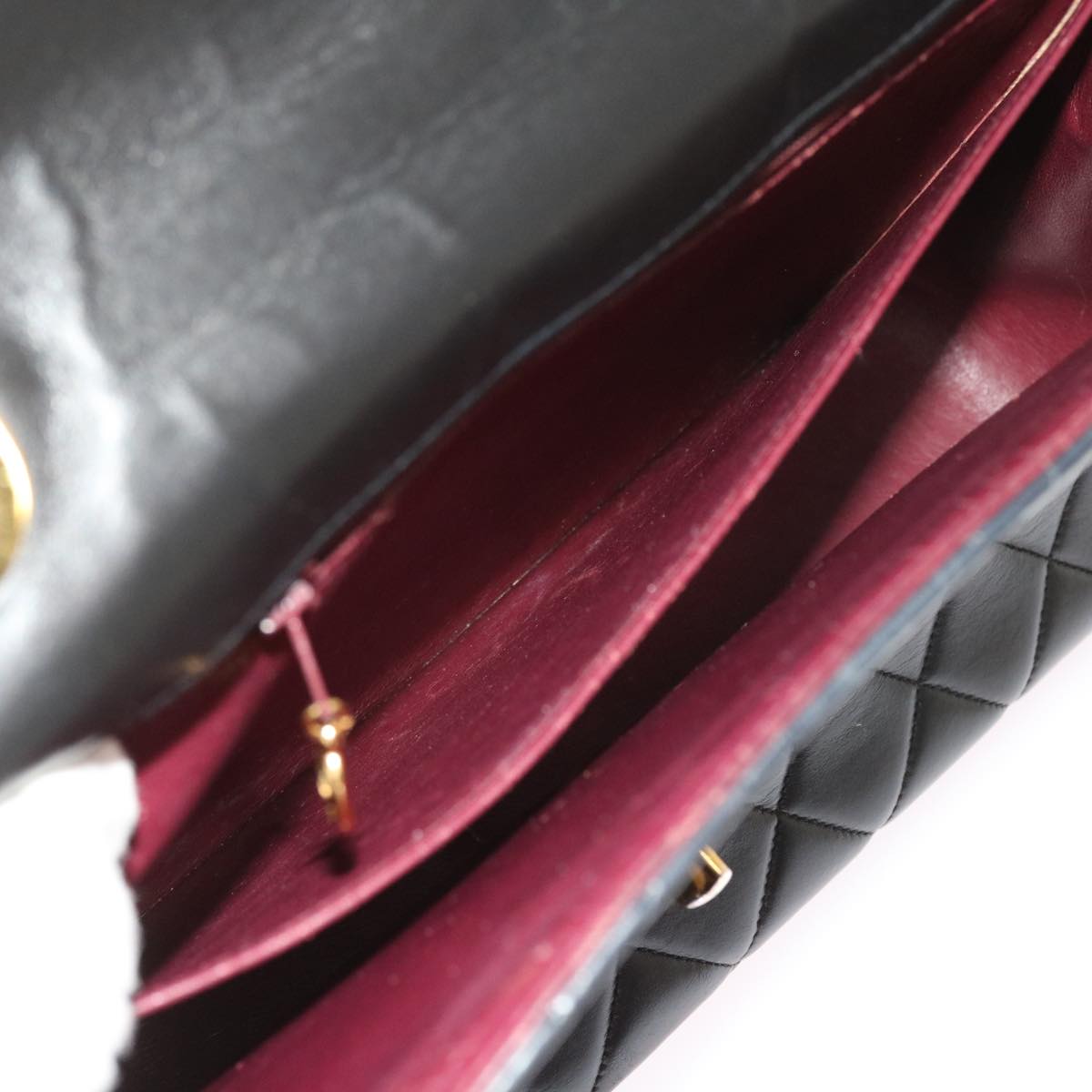 CHANEL Big Matelasse 30 Chain Shoulder Bag Leather Black CC Auth fm2835V