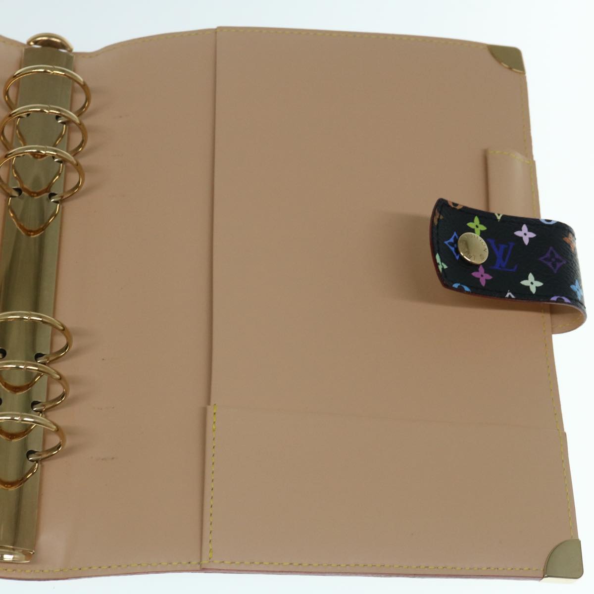 LOUIS VUITTON Multicolor Agenda GM Day Planner Cover Black R20893 Auth fm3102SAV