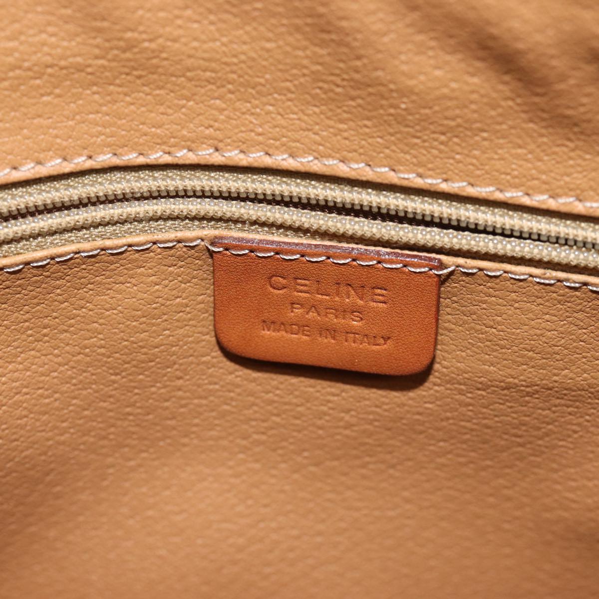 CELINE Macadam Canvas Hand Bag PVC Brown Auth fm3343