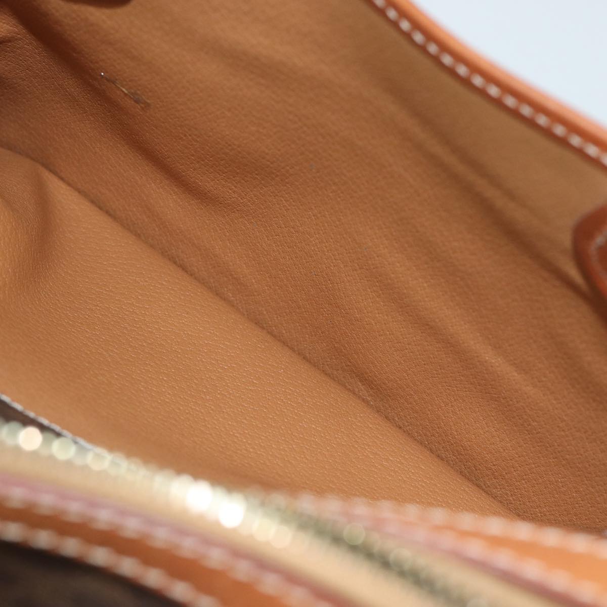 CELINE Macadam Canvas Hand Bag PVC Brown Auth fm3343