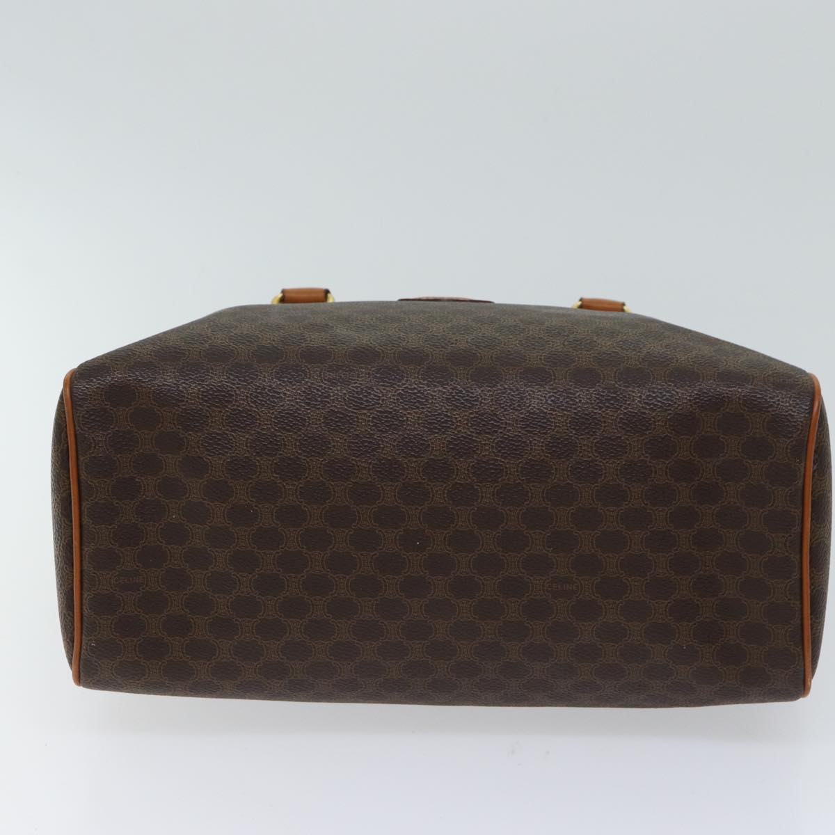 CELINE Macadam Canvas Hand Bag PVC Brown Auth fm3343