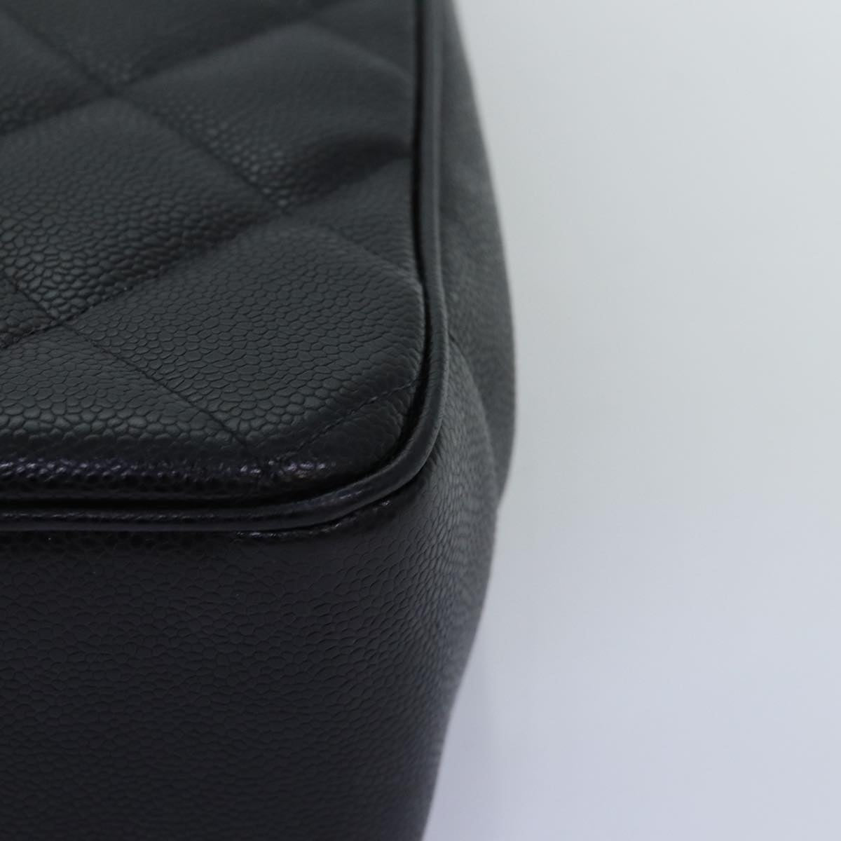 CHANEL Big Matelasse Chain Shoulder Bag Calf Skin Black CC Auth fm3373AV