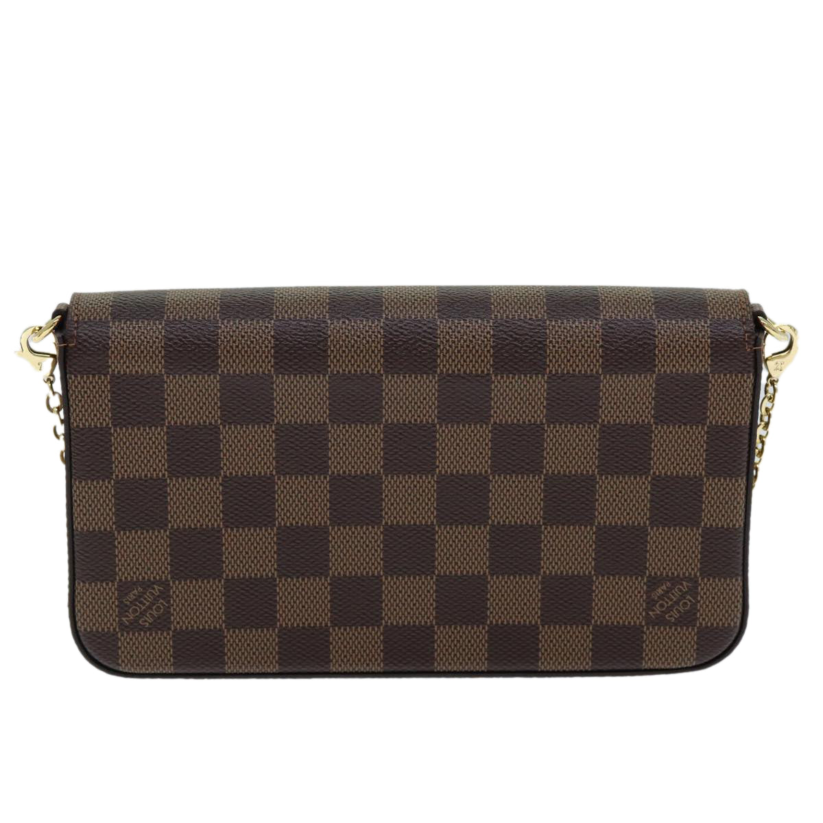 LOUIS VUITTON Damier Ebene Pochette Felice Shoulder Wallet N63032 Auth fm3540SM