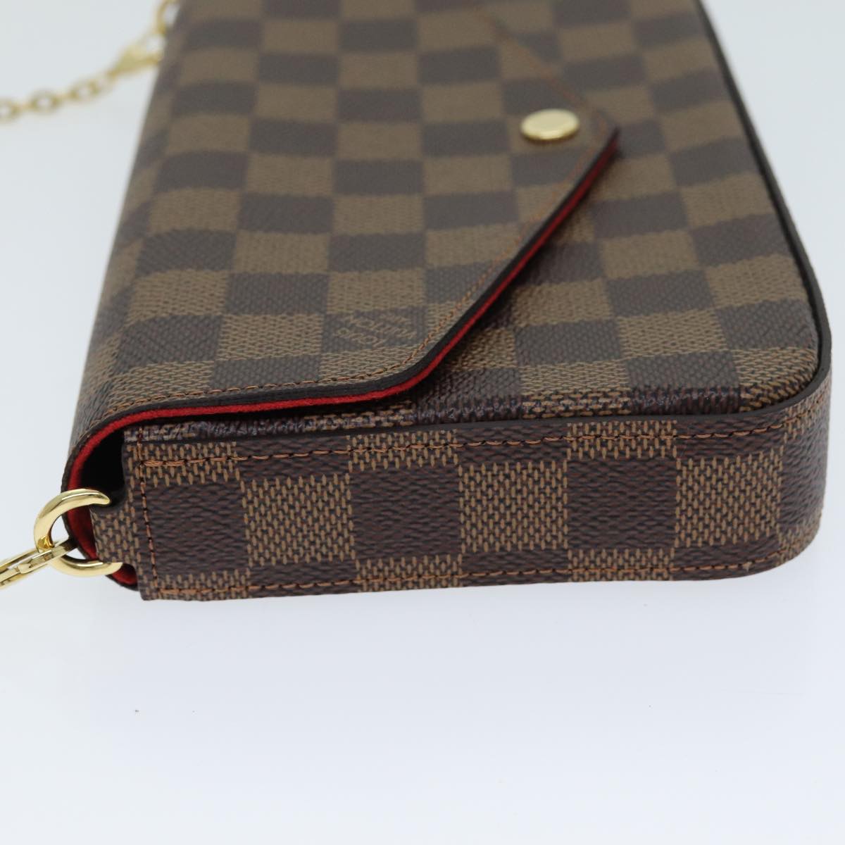 LOUIS VUITTON Damier Ebene Pochette Felice Shoulder Wallet N63032 Auth fm3540SM