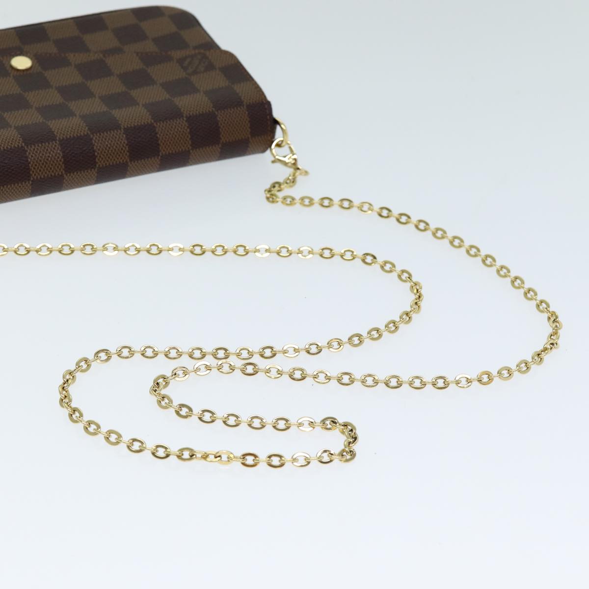 LOUIS VUITTON Damier Ebene Pochette Felice Shoulder Wallet N63032 Auth fm3540SM