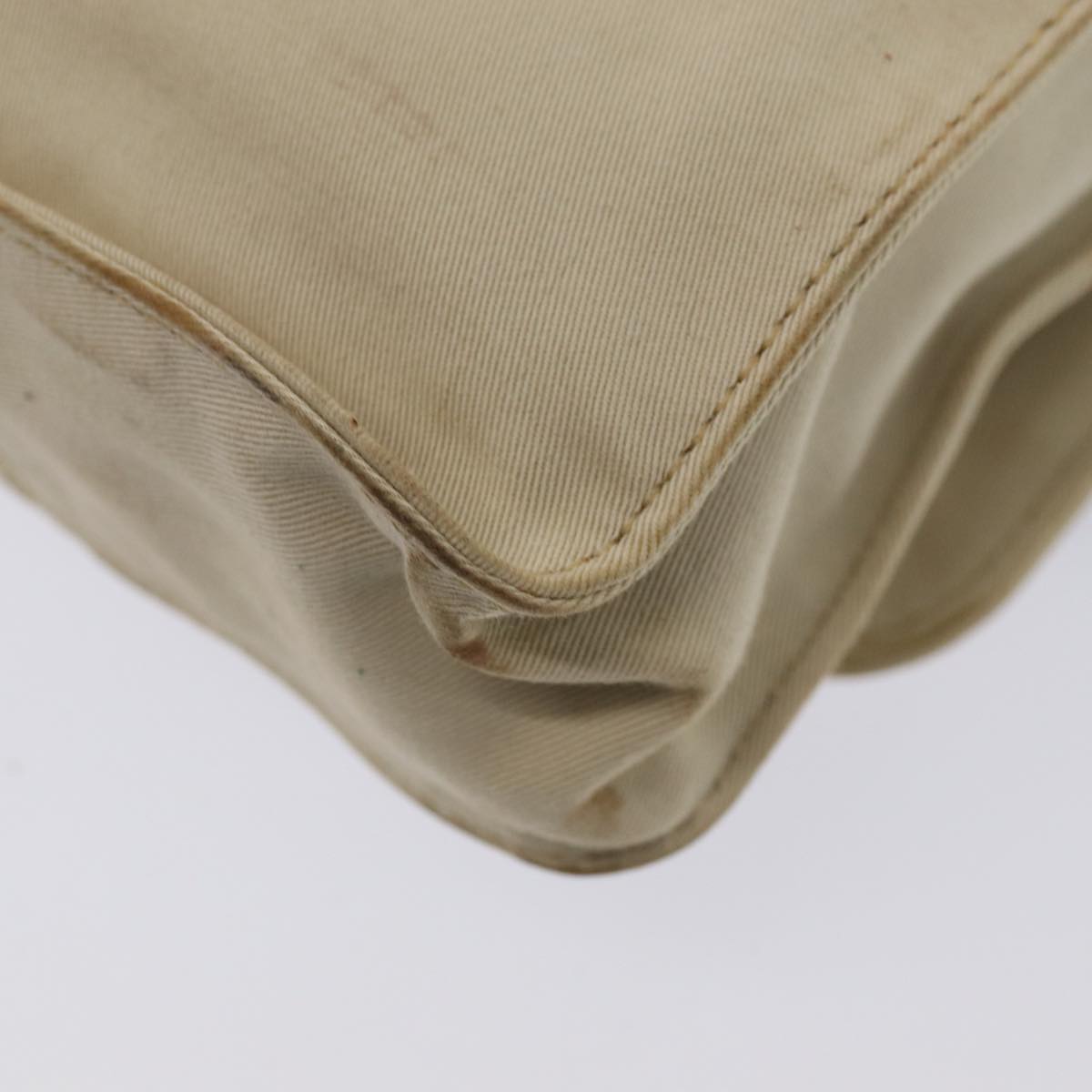 FENDI Canvas Shoulder Bag Beige Auth fm3657