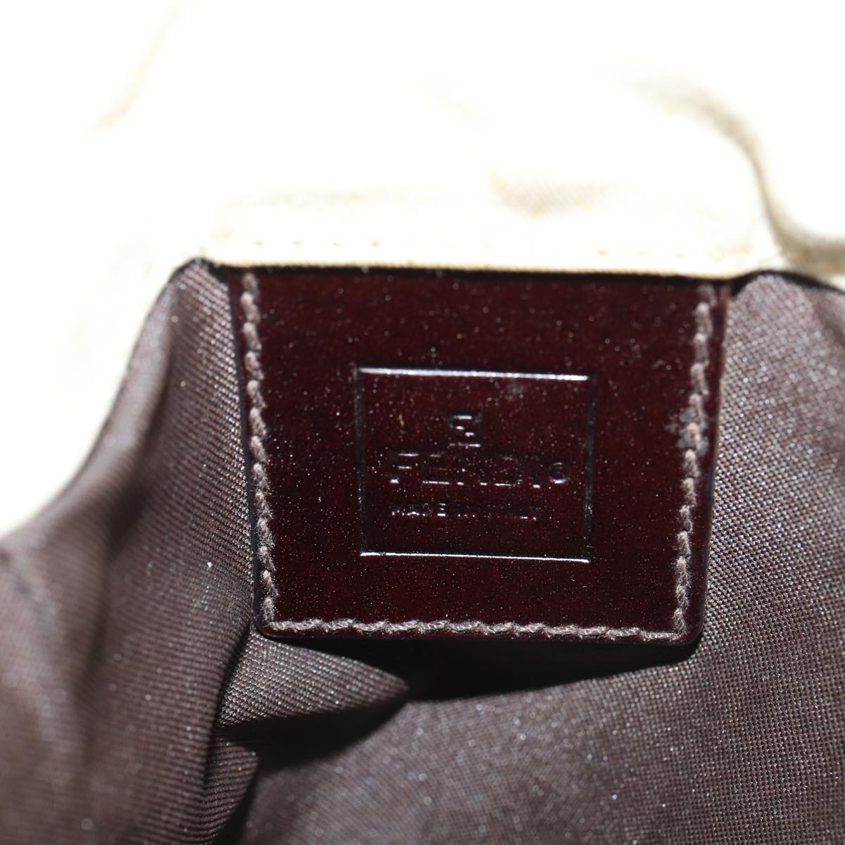 FENDI Canvas Shoulder Bag Beige Auth fm3657