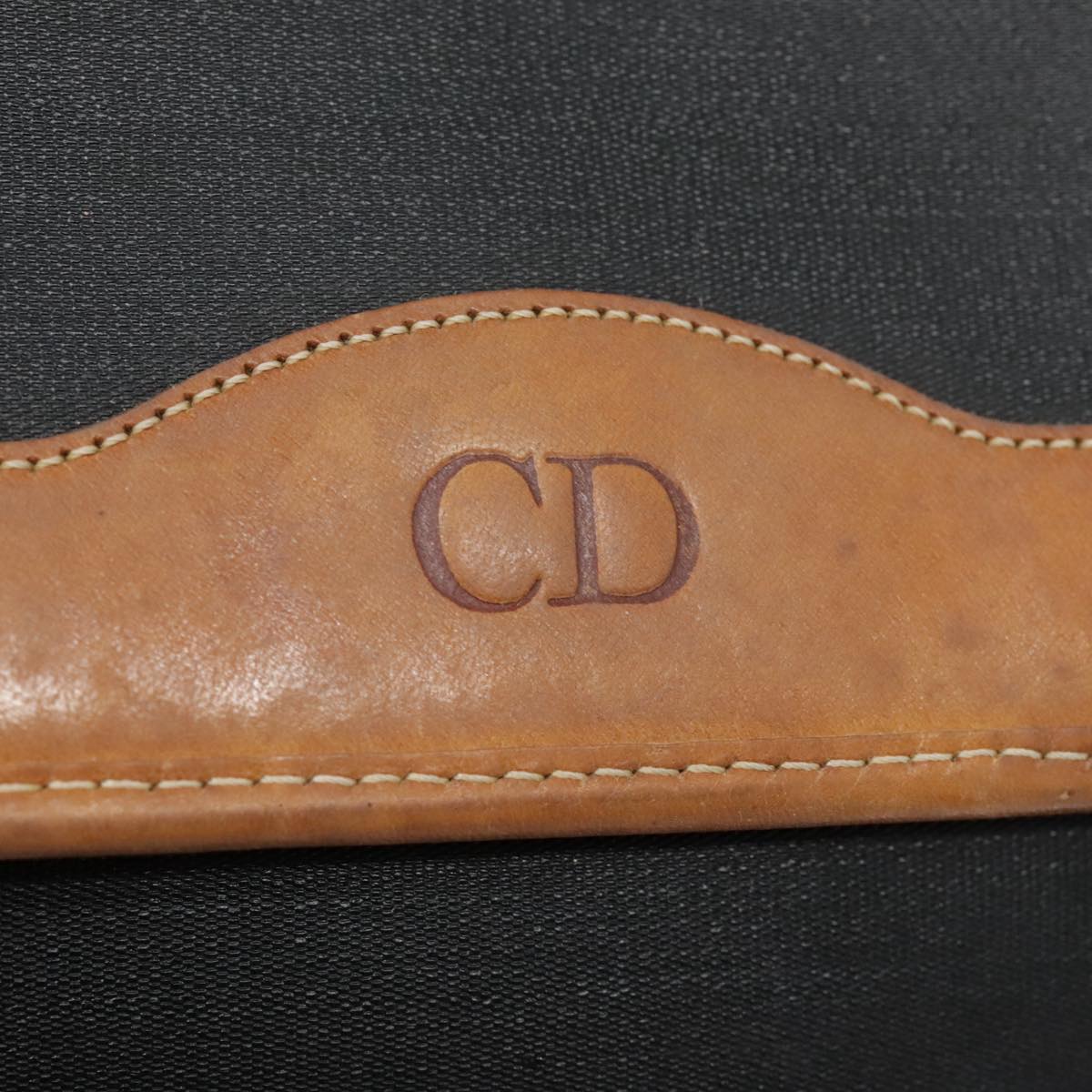 Christian Dior Shoulder Bag PVC Black Gold Auth fm3859