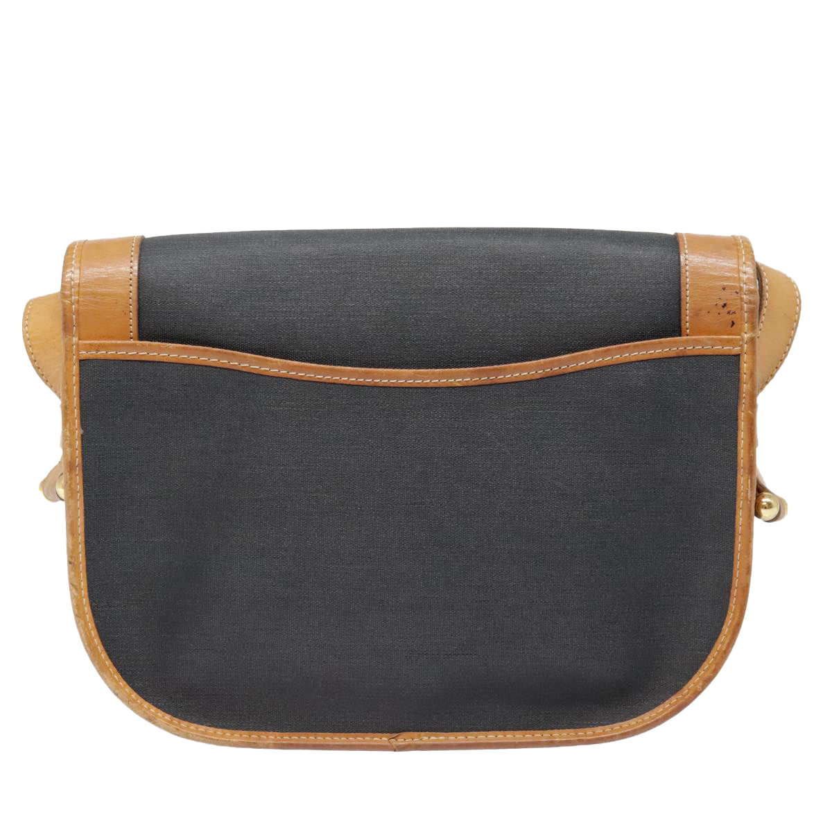 Christian Dior Shoulder Bag PVC Black Gold Auth fm3859