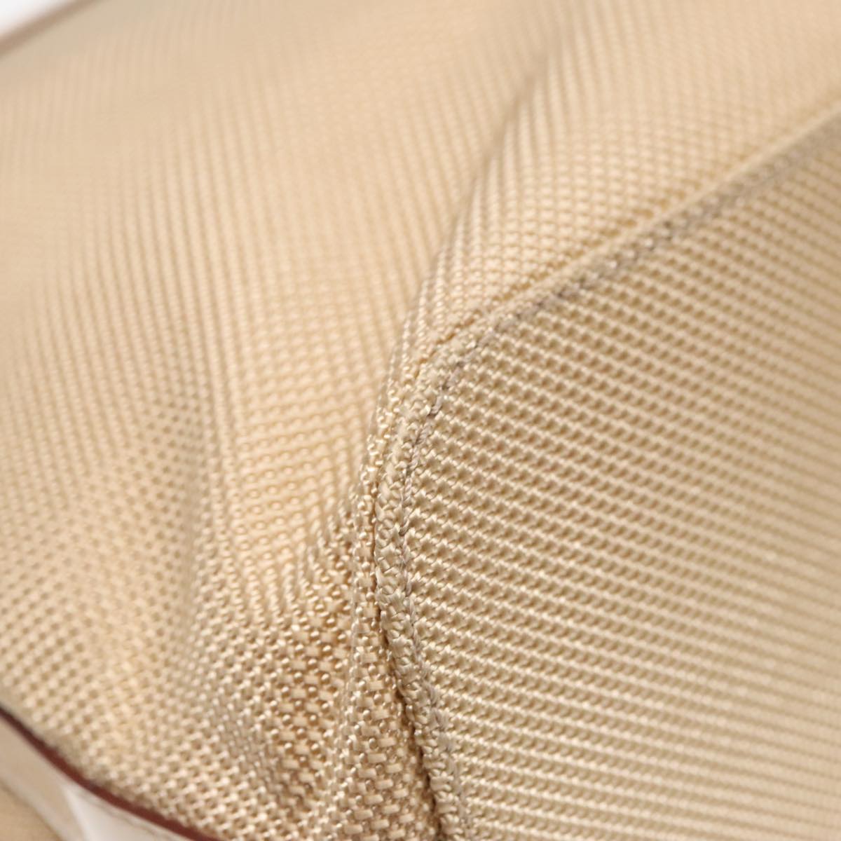 CELINE Tote Bag Canvas Leather Beige Silver Auth fm3874