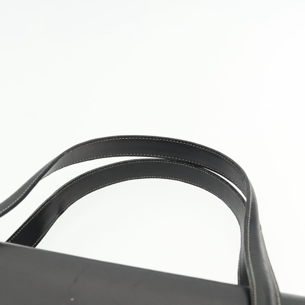 Christian Dior Hand Bag Leather Black Gold Auth fm3940