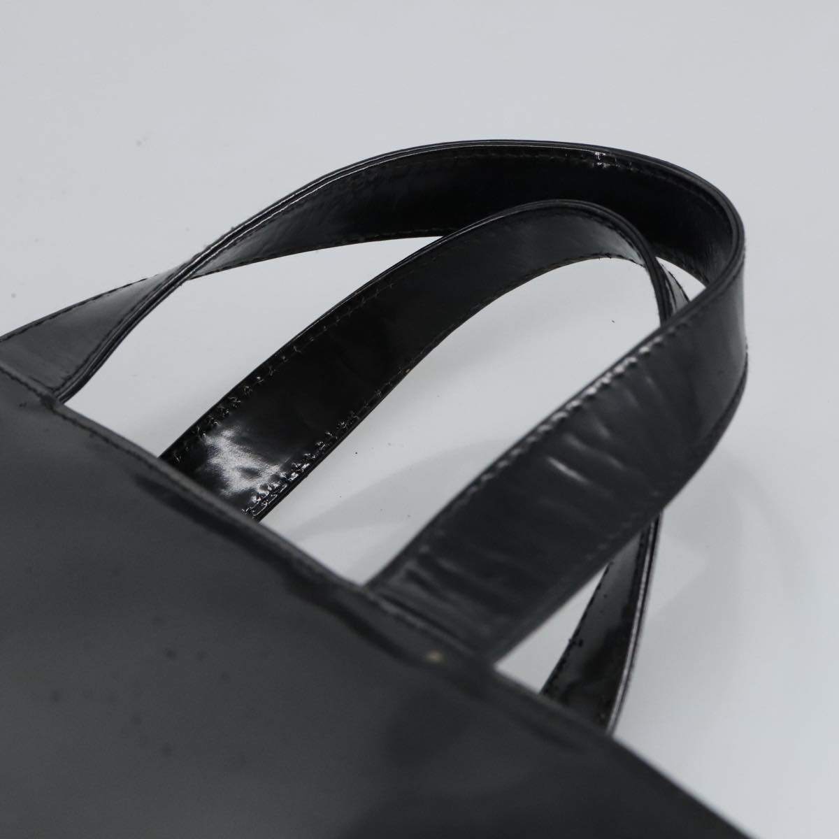 GUCCI Hand Bag Enamel 2way Black Silver 000 1013 0504 Auth fm3966