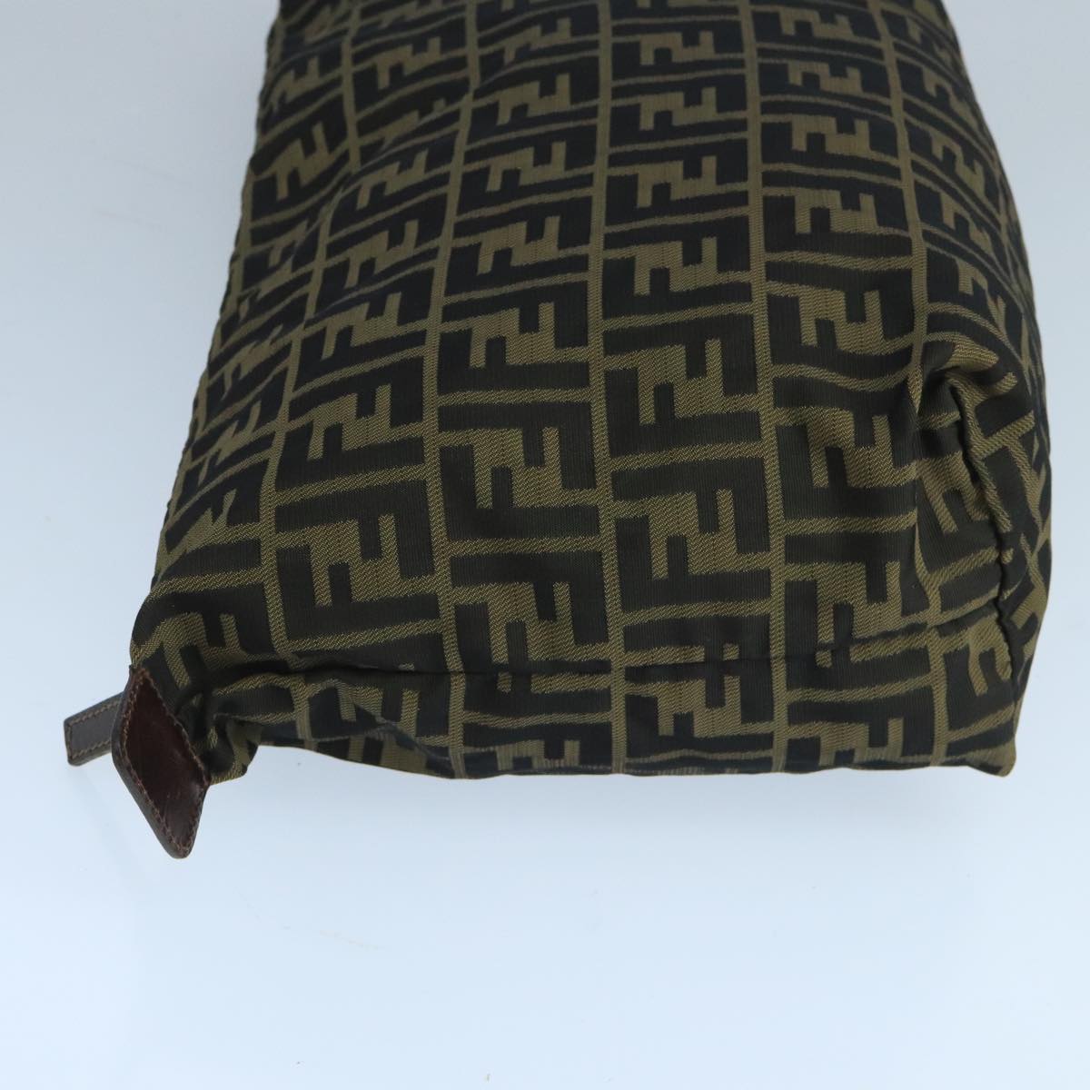 FENDI Zucca Canvas Pouch Brown Black Auth fm4183