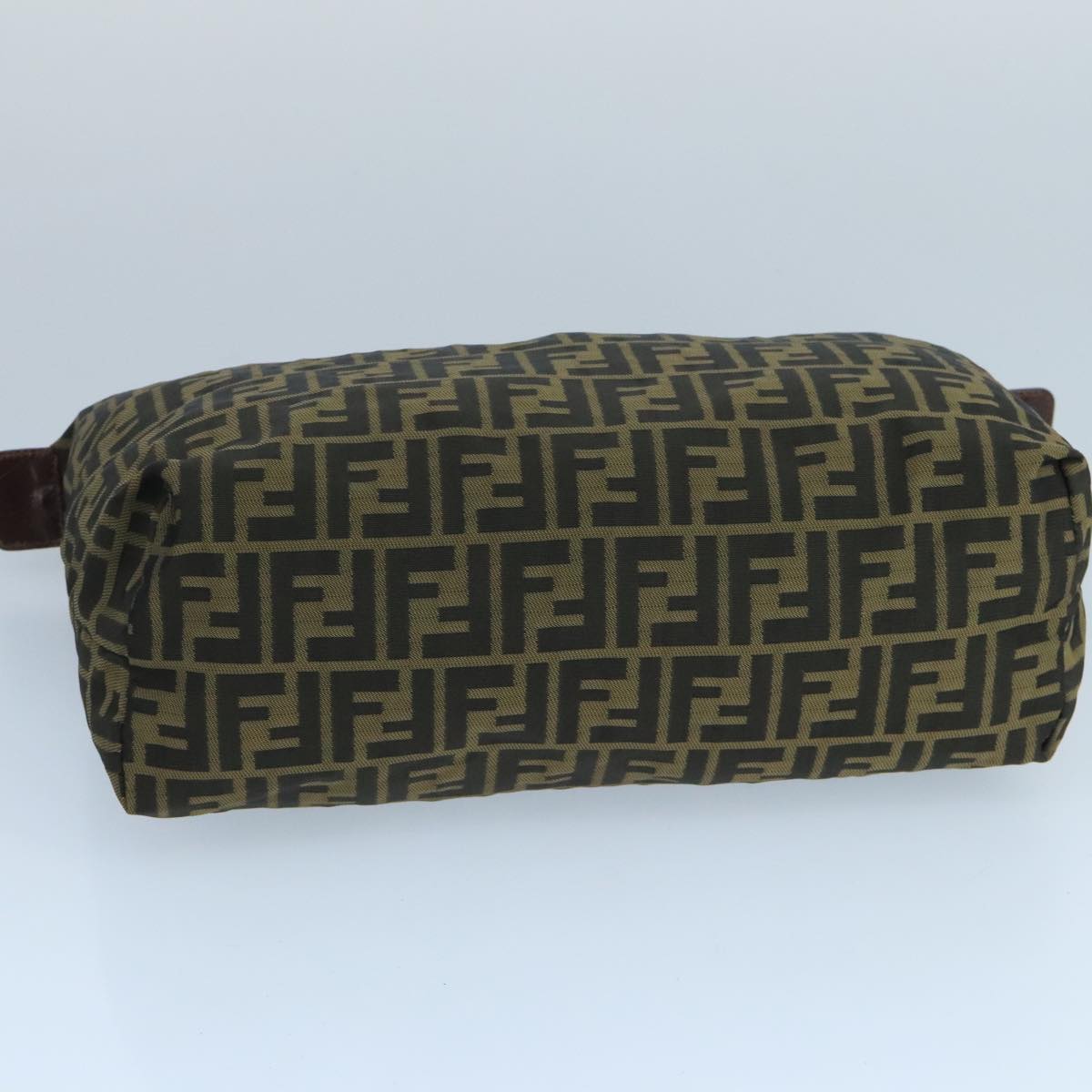 FENDI Zucca Canvas Pouch Brown Black Auth fm4183