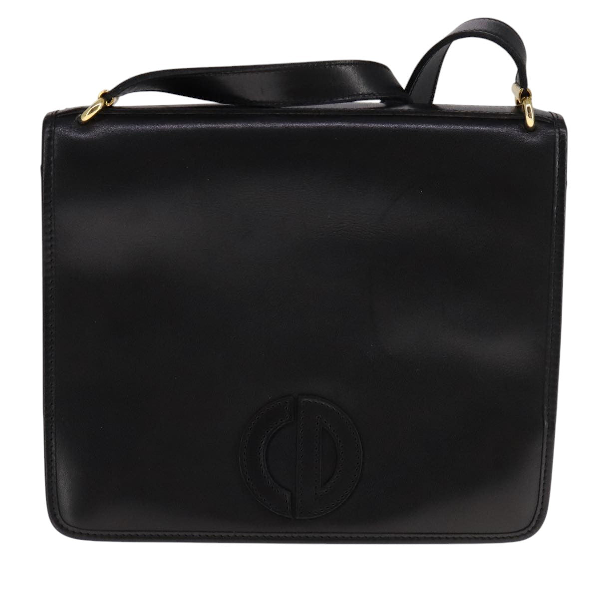 Christian Dior Shoulder Bag Leather Black Auth fm4252