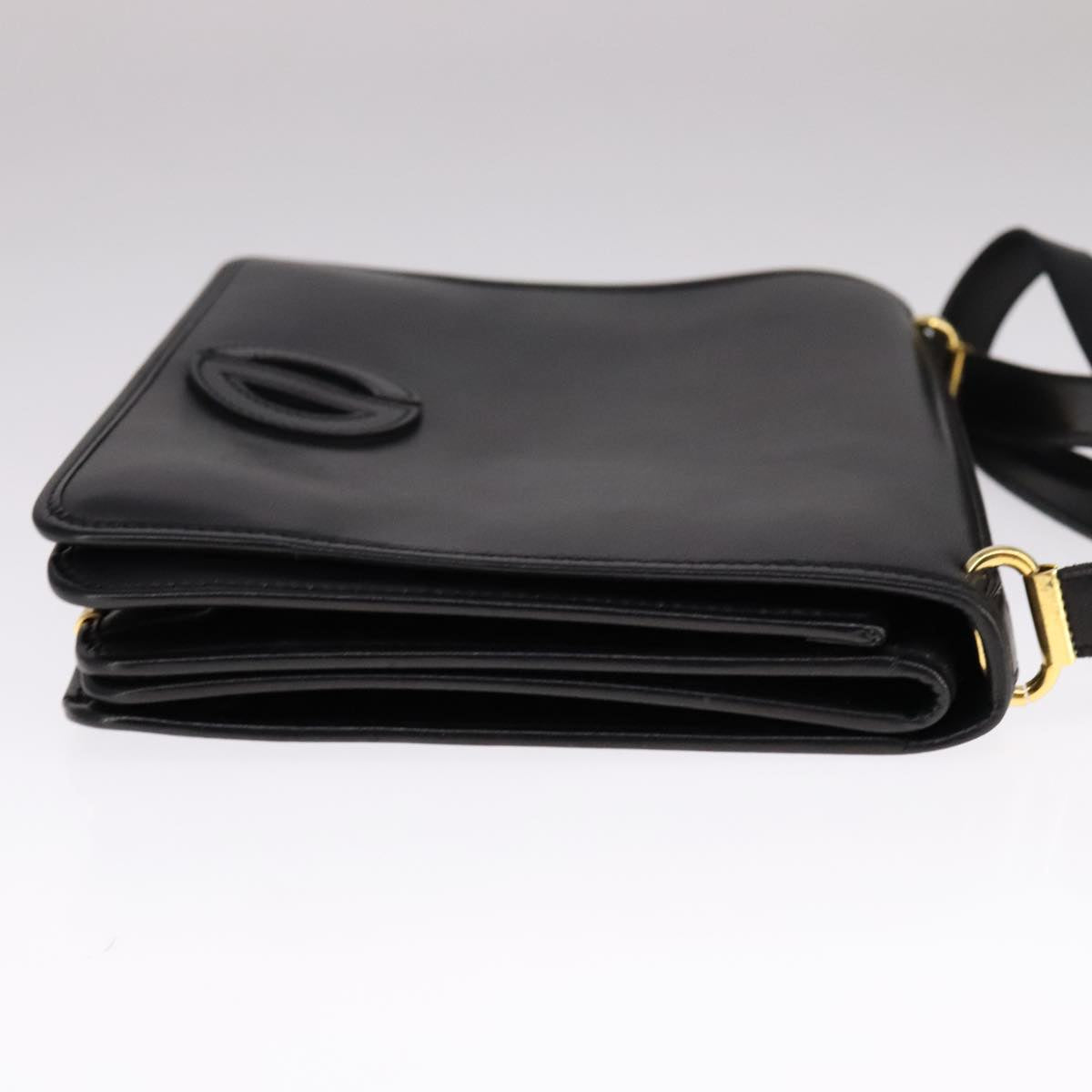 Christian Dior Shoulder Bag Leather Black Auth fm4252