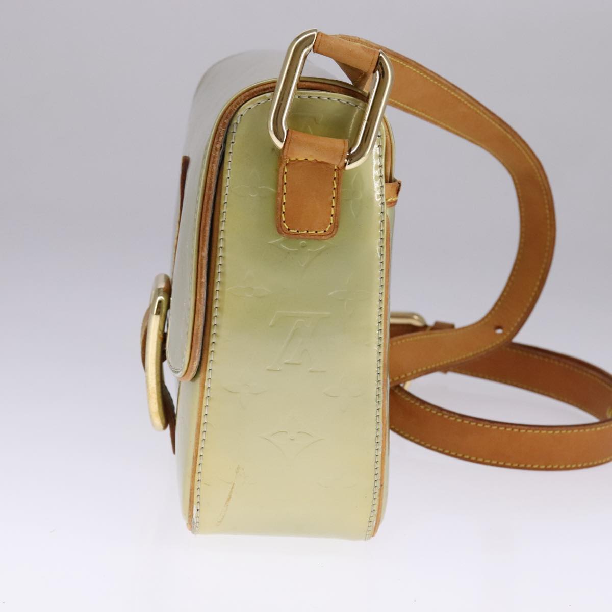 LOUIS VUITTON Monogram Vernis Christie GM Shoulder Bag Gris M91148 Auth fm4264