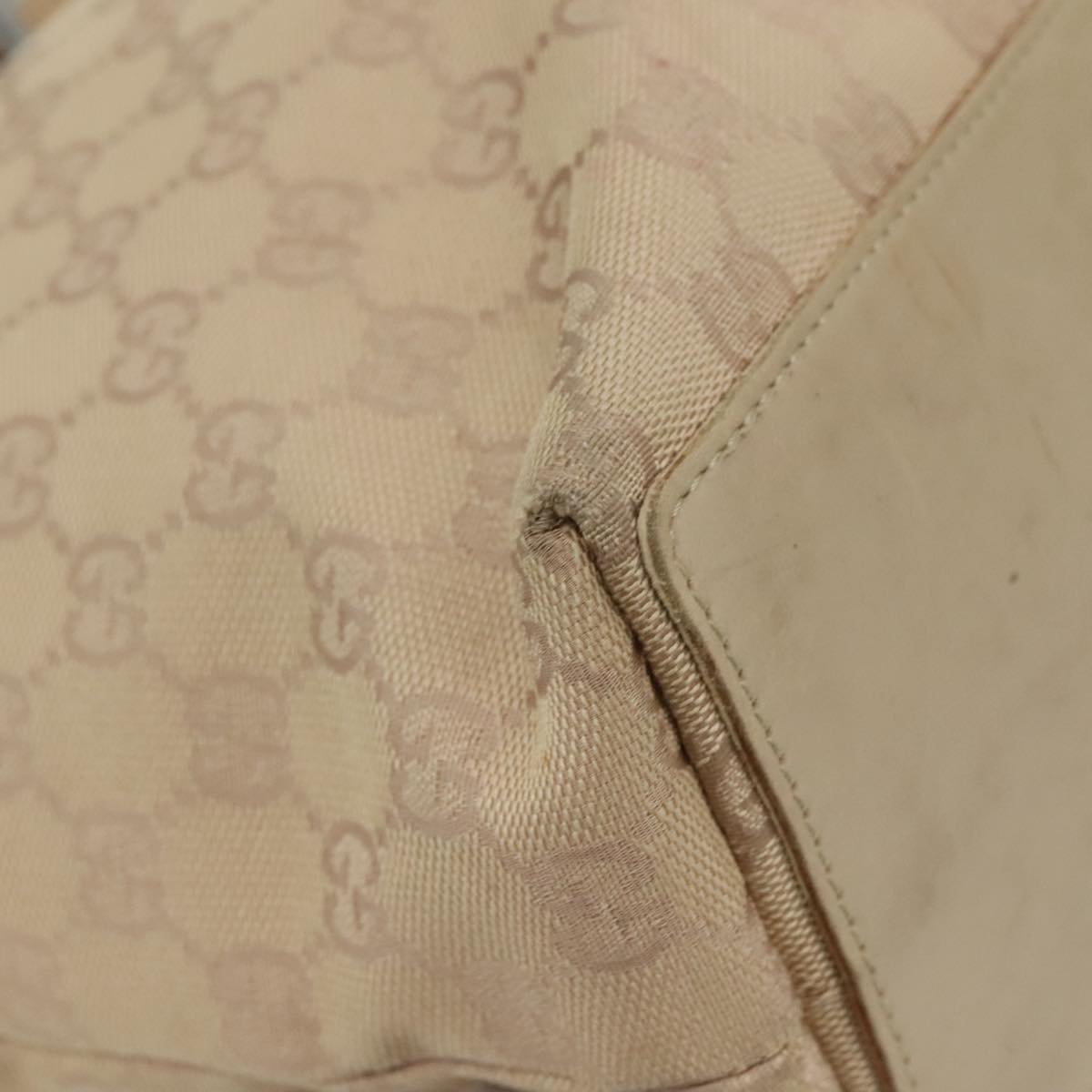 GUCCI GG Canvas Tote Bag Beige 31243 Auth fm4274