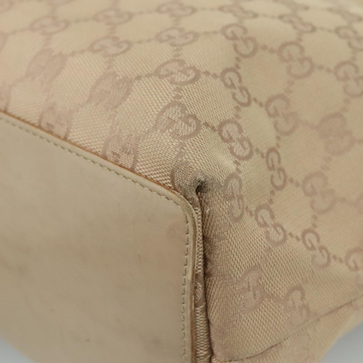 GUCCI GG Canvas Tote Bag Beige 31243 Auth fm4274